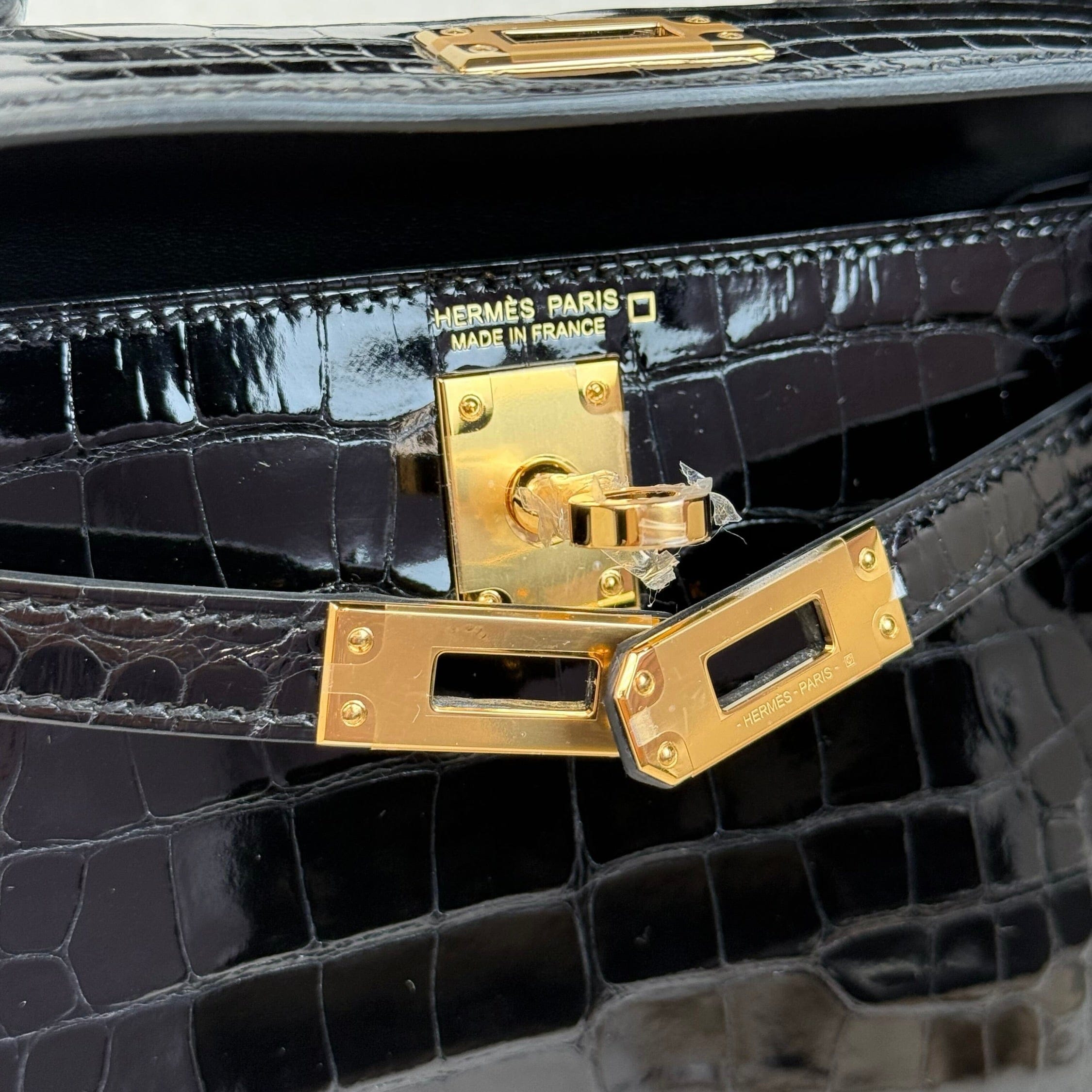 Hermès Noir Mini Kelly Sellier 20 Mississippi Alligator Gold Hardware