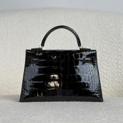 Hermès Noir Mini Kelly Sellier 20 Mississippi Alligator Gold Hardware