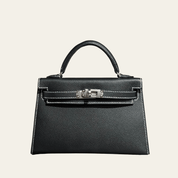 Hermès Noir Mini Kelly Sellier 20 Verso Palladium Hardware HSS