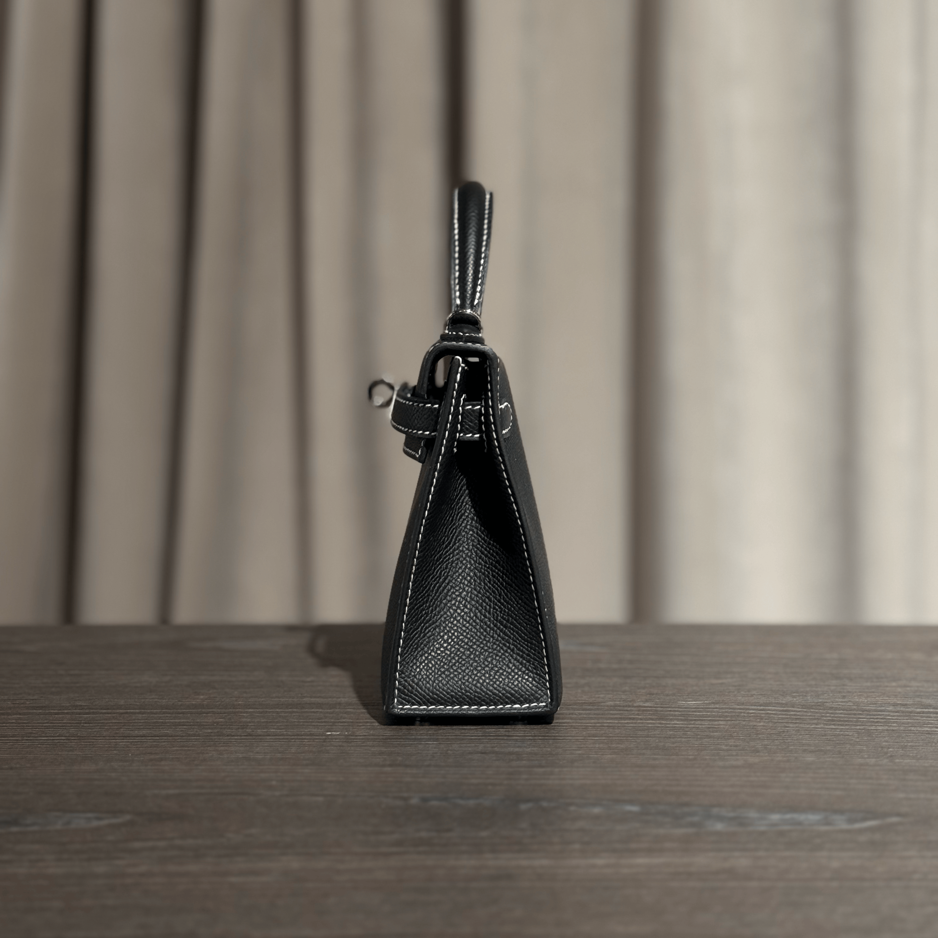 Hermès Noir Mini Kelly Sellier 20 Verso Palladium Hardware HSS