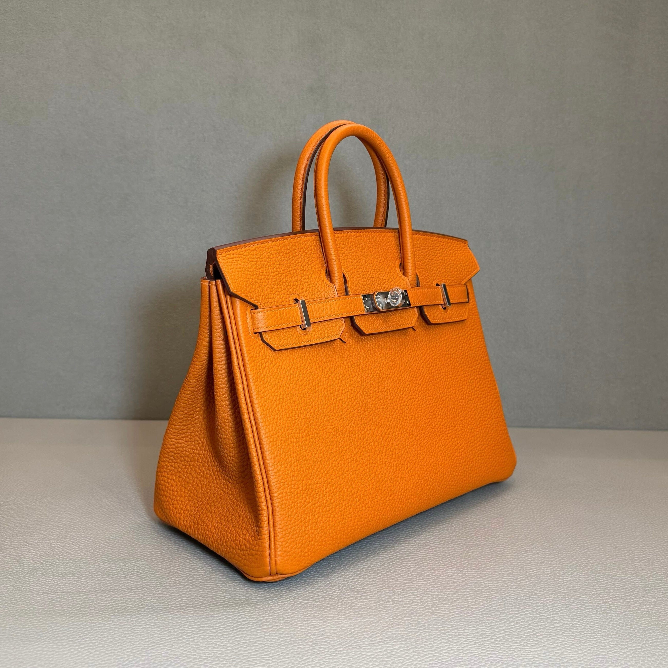Hermès Orange Birkin 25 Togo Palladium Hardware