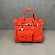 Hermès Orange Field Birkin 25 Cargo Toile Goeland-Veau Swift Palladium Hardware