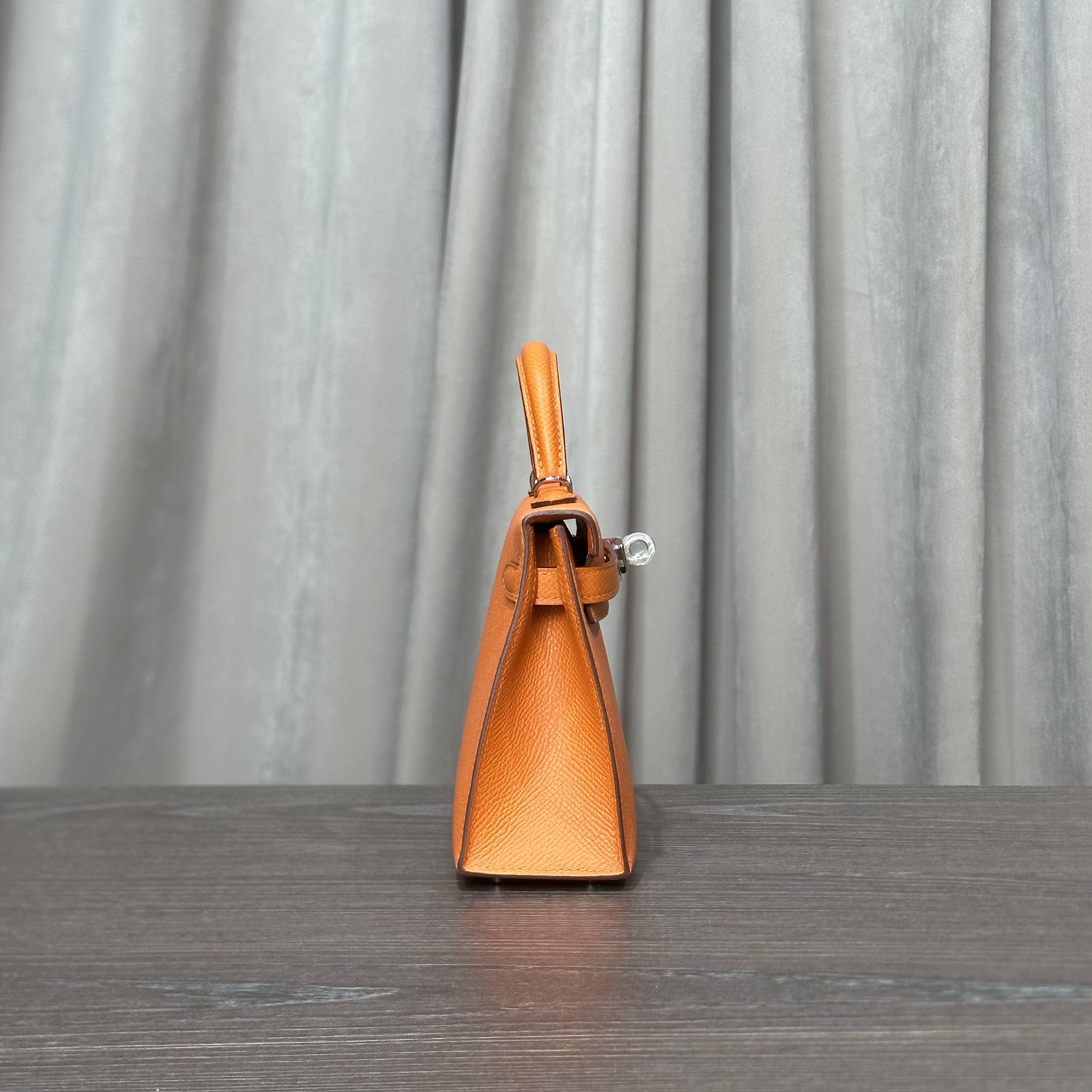 Hermès Orange Mini Kelly 20 Sellier Epsom Palladium Hardware