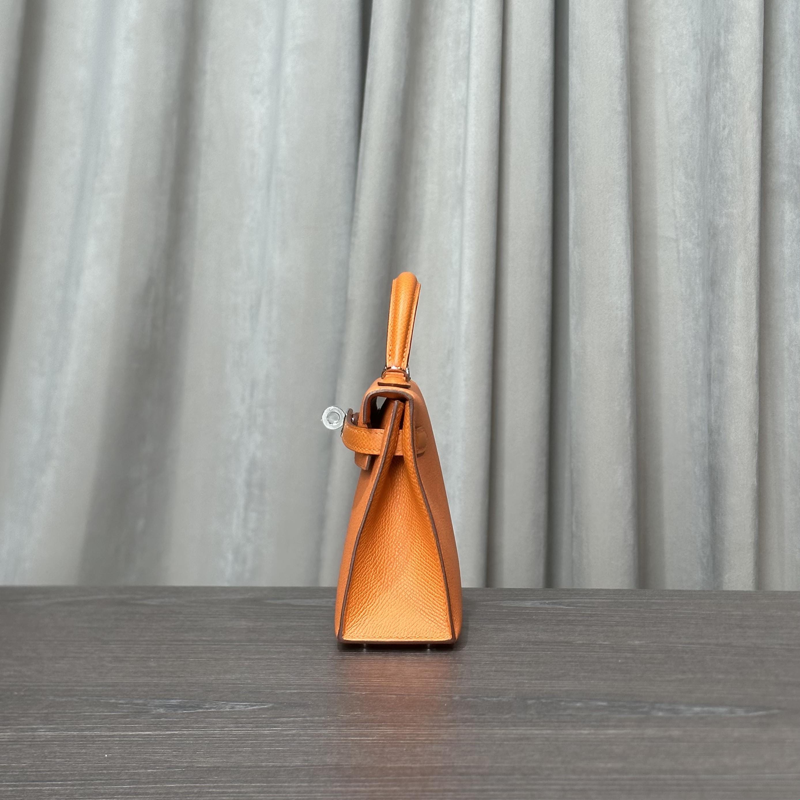 Hermès Orange Mini Kelly 20 Sellier Epsom Palladium Hardware