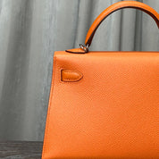 Hermès Orange Mini Kelly 20 Sellier Epsom Palladium Hardware