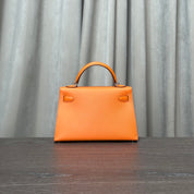 Hermès Orange Mini Kelly 20 Sellier Epsom Palladium Hardware