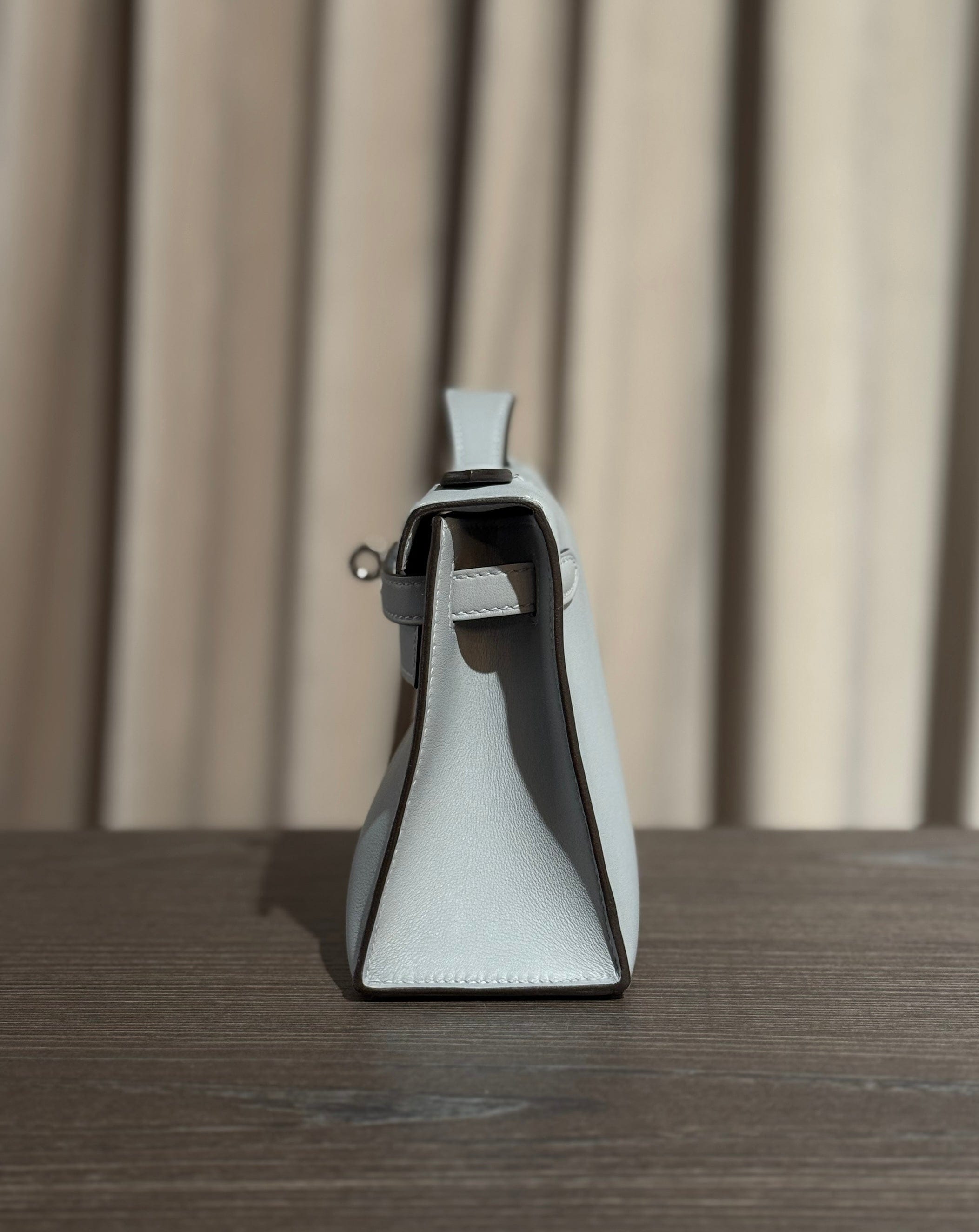 Hermès Kelly Pochette Gris Pantin – Grey Swift Kelly Clutch