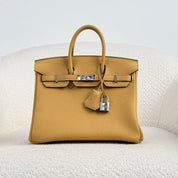 Hermès Paille Birkin 25 Togo Palladium Hardware
