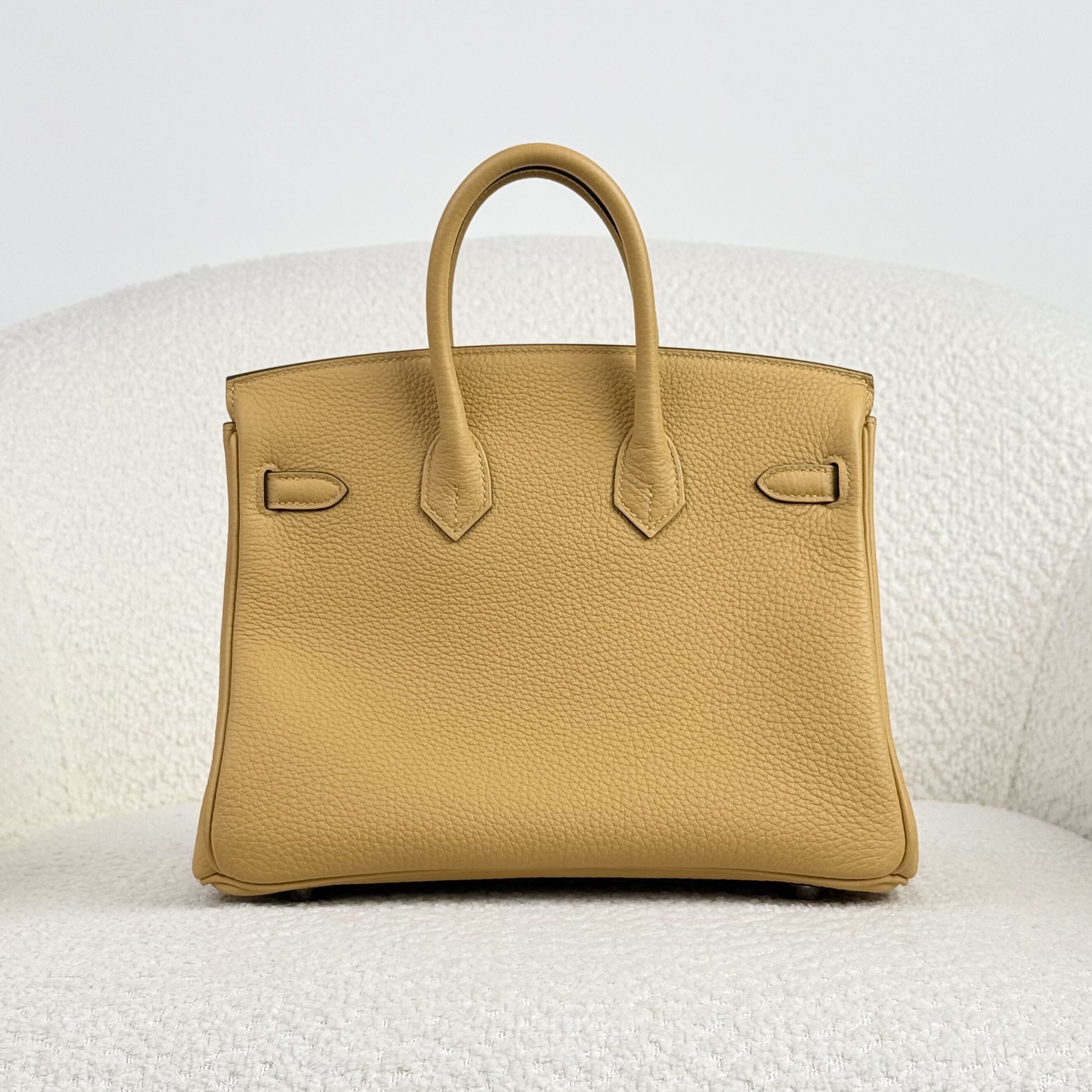 Hermès Paille Birkin 25 Togo Palladium Hardware