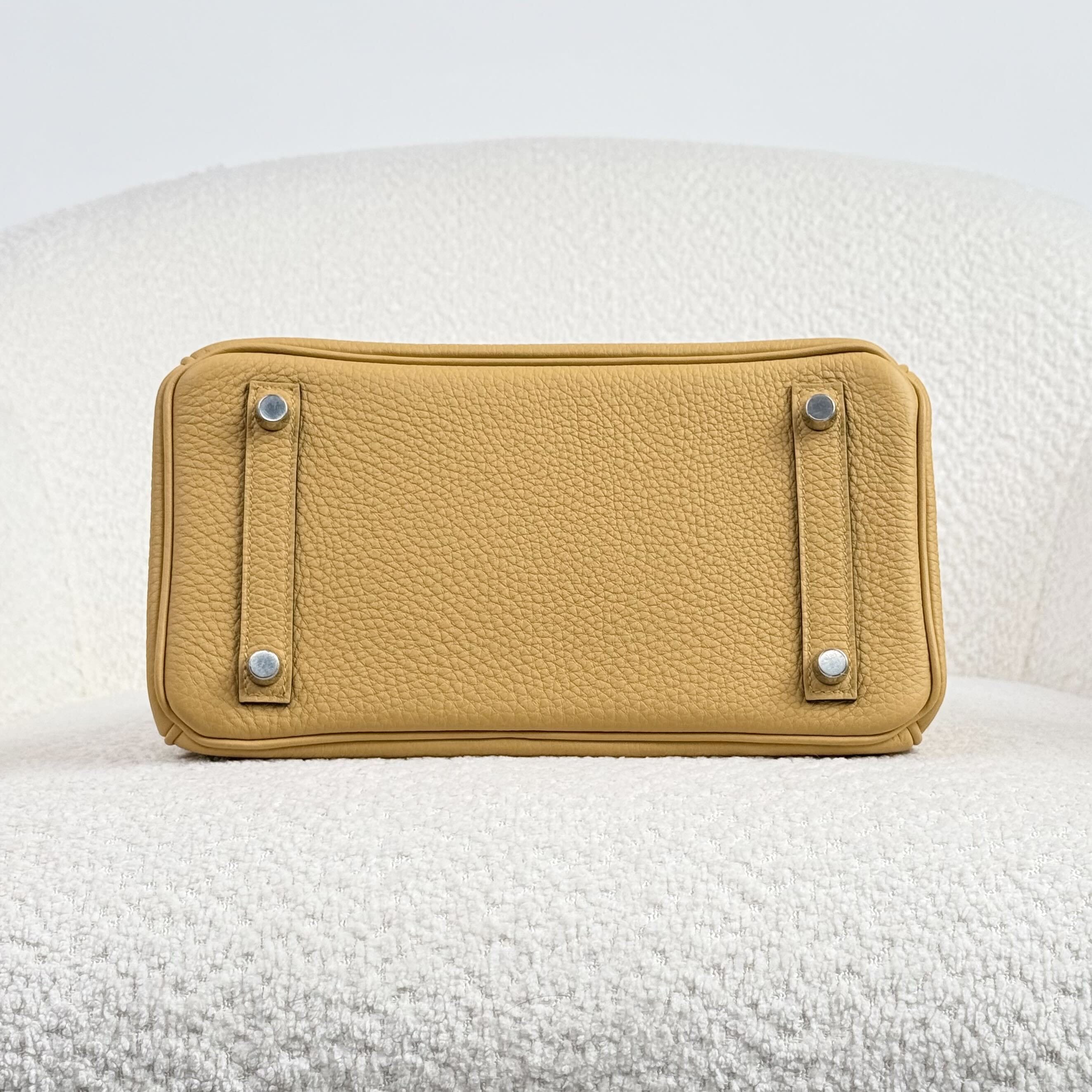 Hermès Paille Birkin 25 Togo Palladium Hardware