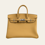 Hermès Paille Birkin 25 Togo Palladium Hardware