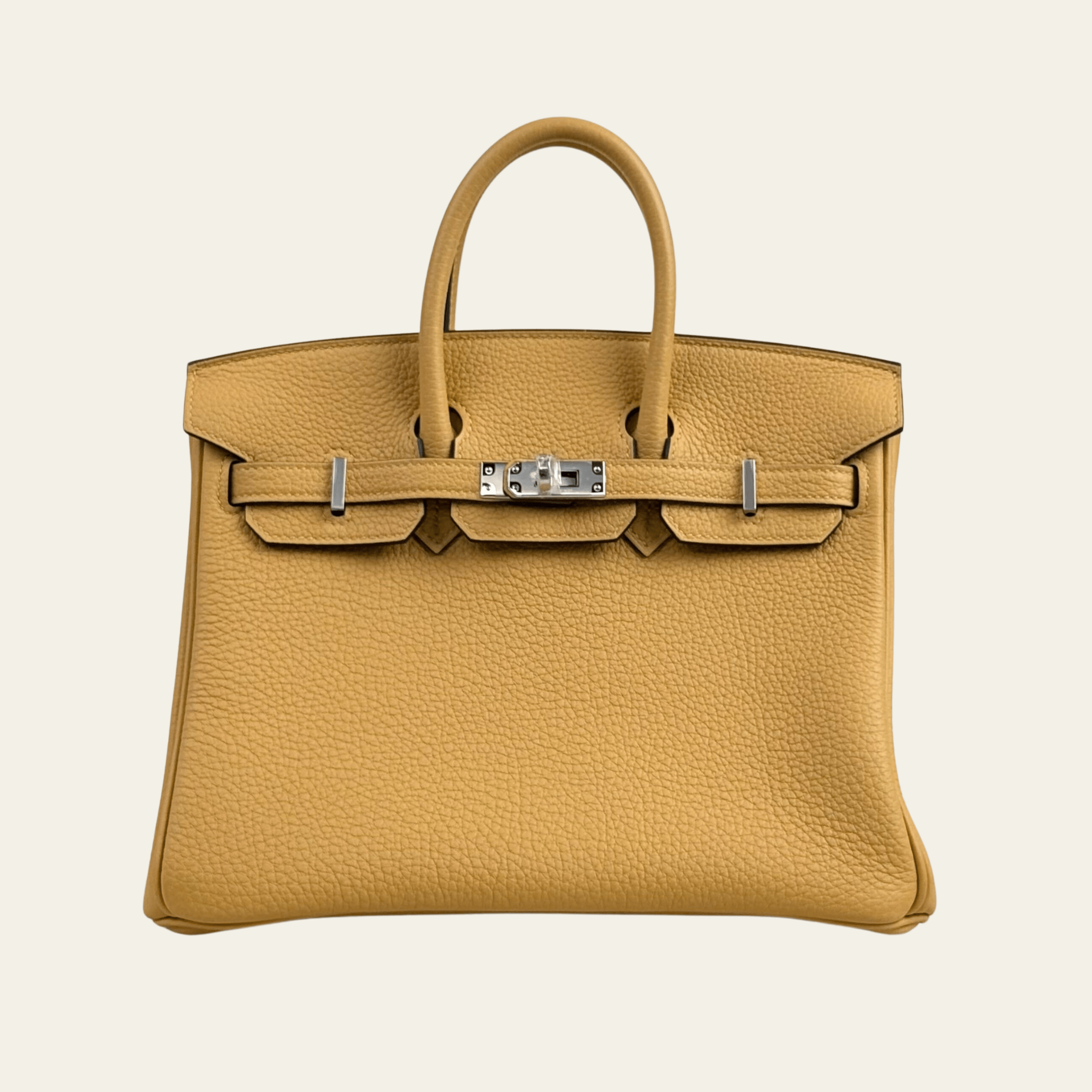 Hermès Paille Birkin 25 Togo Palladium Hardware