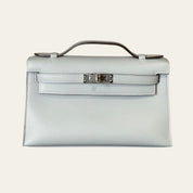 Hermès P0 Gris Pantin Kelly Pochette Swift Palladium Hardware