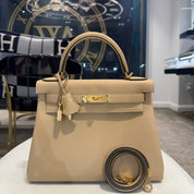 Hermès Poussiere Kelly Retourne 28 Togo Gold Hardware