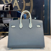Hermès "Rainy Days" Faubourg Birkin 20 Gris Misty Matte Alligator Permabrass Hardware Limited Edition