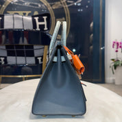 Hermès "Rainy Days" Faubourg Birkin 20 Gris Misty Matte Alligator Permabrass Hardware Limited Edition