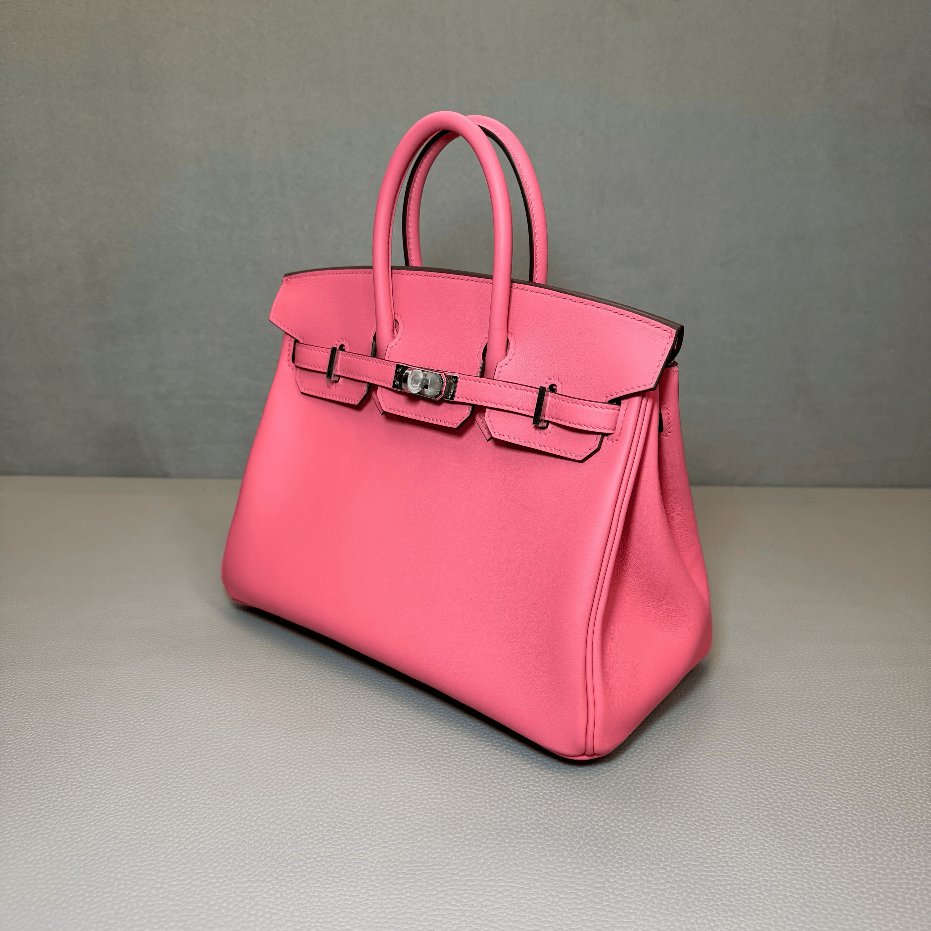 Hermès Rose Azalee Birkin 25 Swift Palladium Hardware