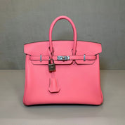 Hermès Rose Azalee Birkin 25 Swift Palladium Hardware