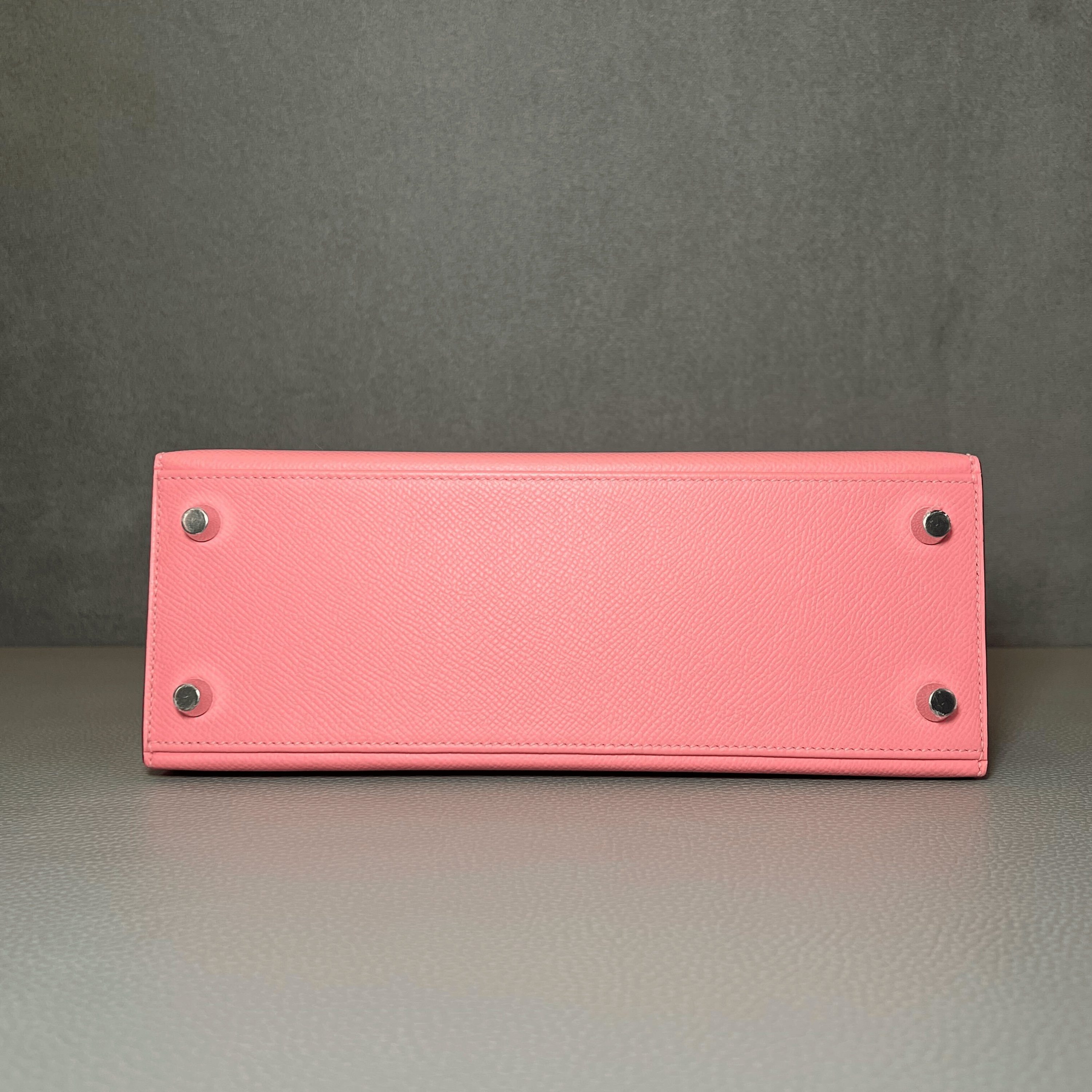 Hermès Rose Confetti Kelly Sellier 25 Epsom Palladium Hardware