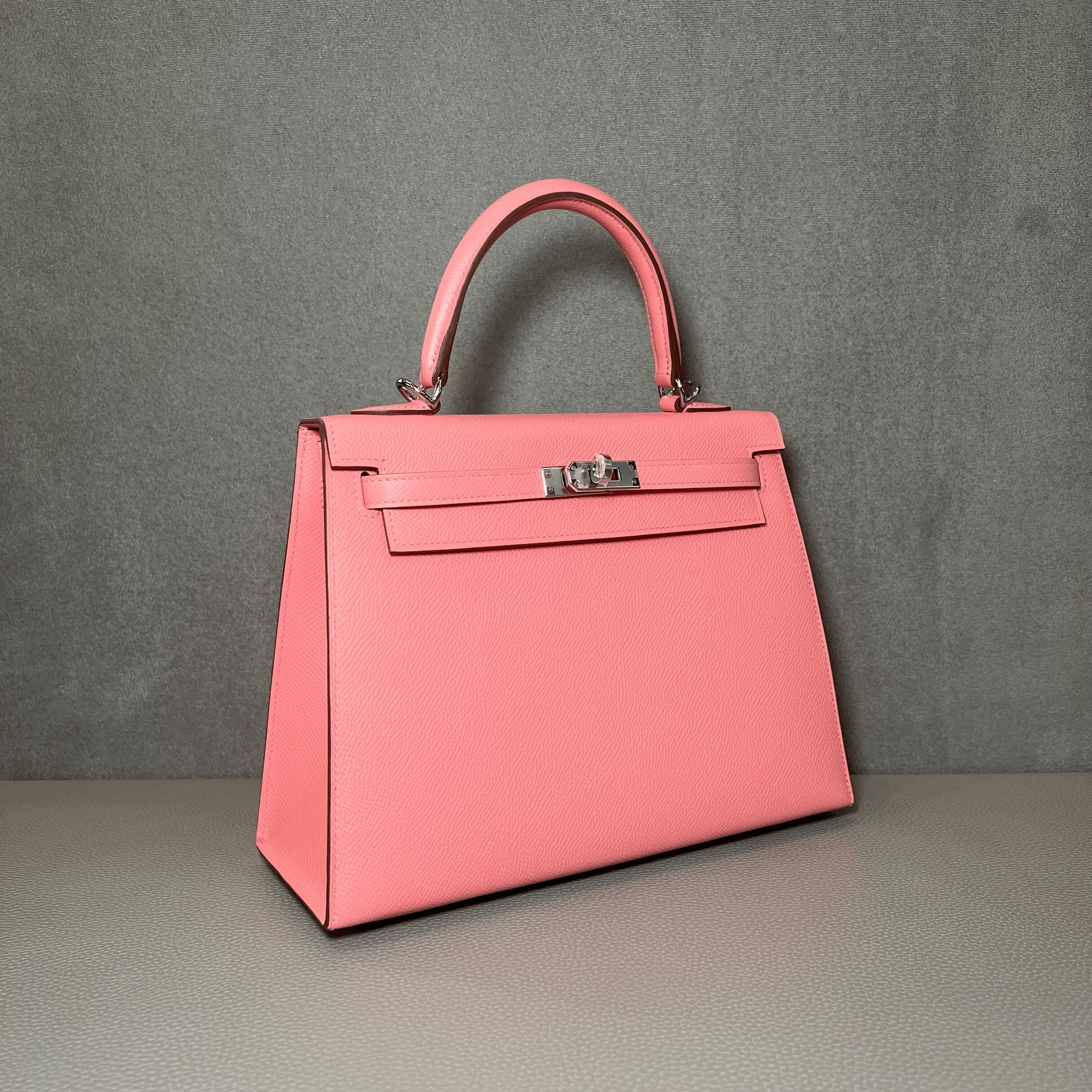 Hermès Rose Confetti Kelly Sellier 25 Epsom Palladium Hardware