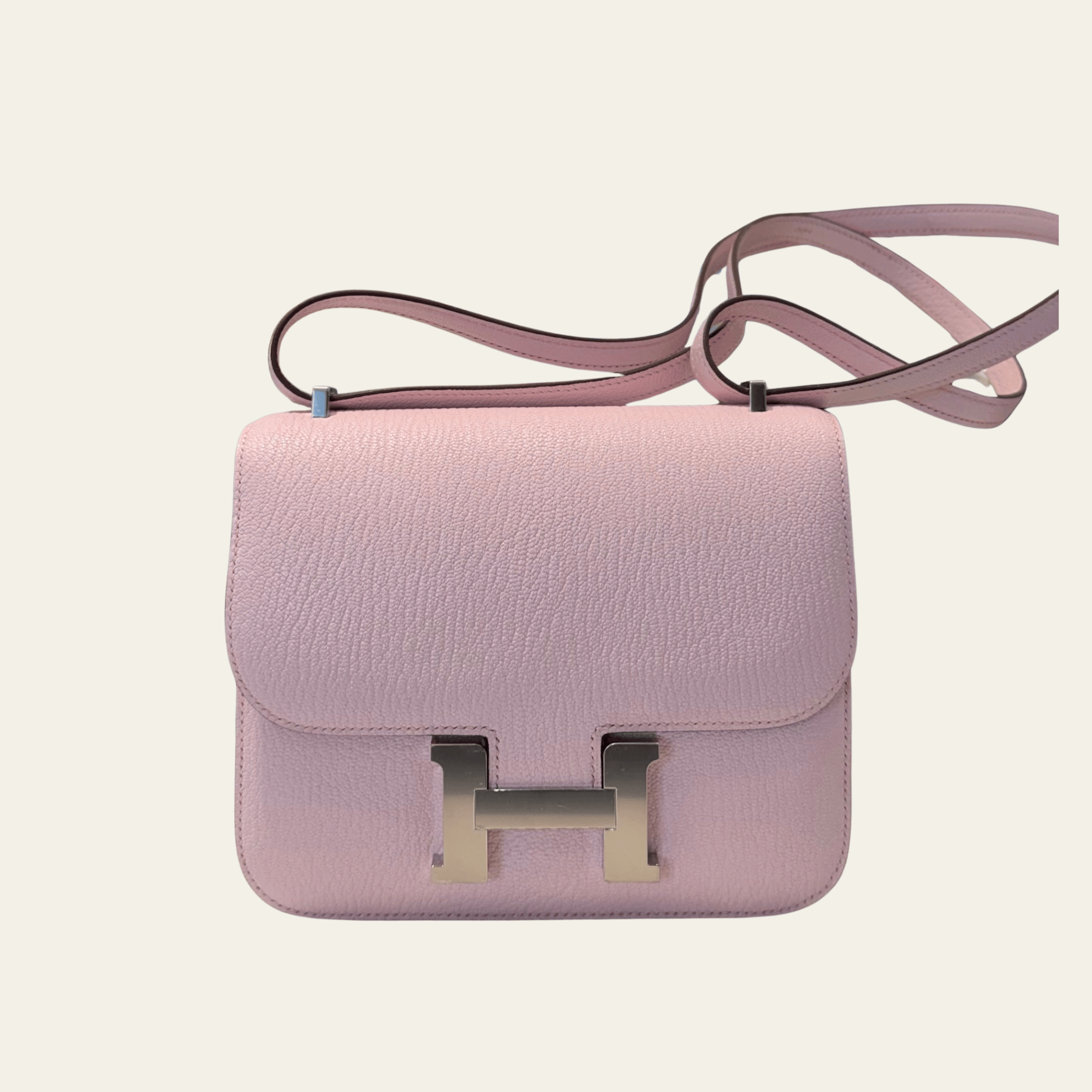 Hermès Rose Darling Constance 18 Chevre Mysore Palladium Hardware