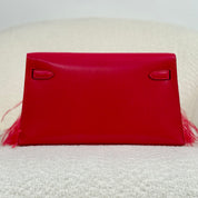 Hermès Rose Extreme Kelly Elan Folie Chamkila Ostrich Feathers Palladium Hardware
