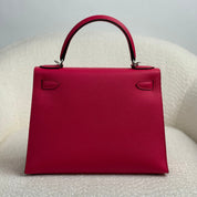 Hermès Rose Mexico Kelly Sellier 25 Epsom Palladium Hardware
