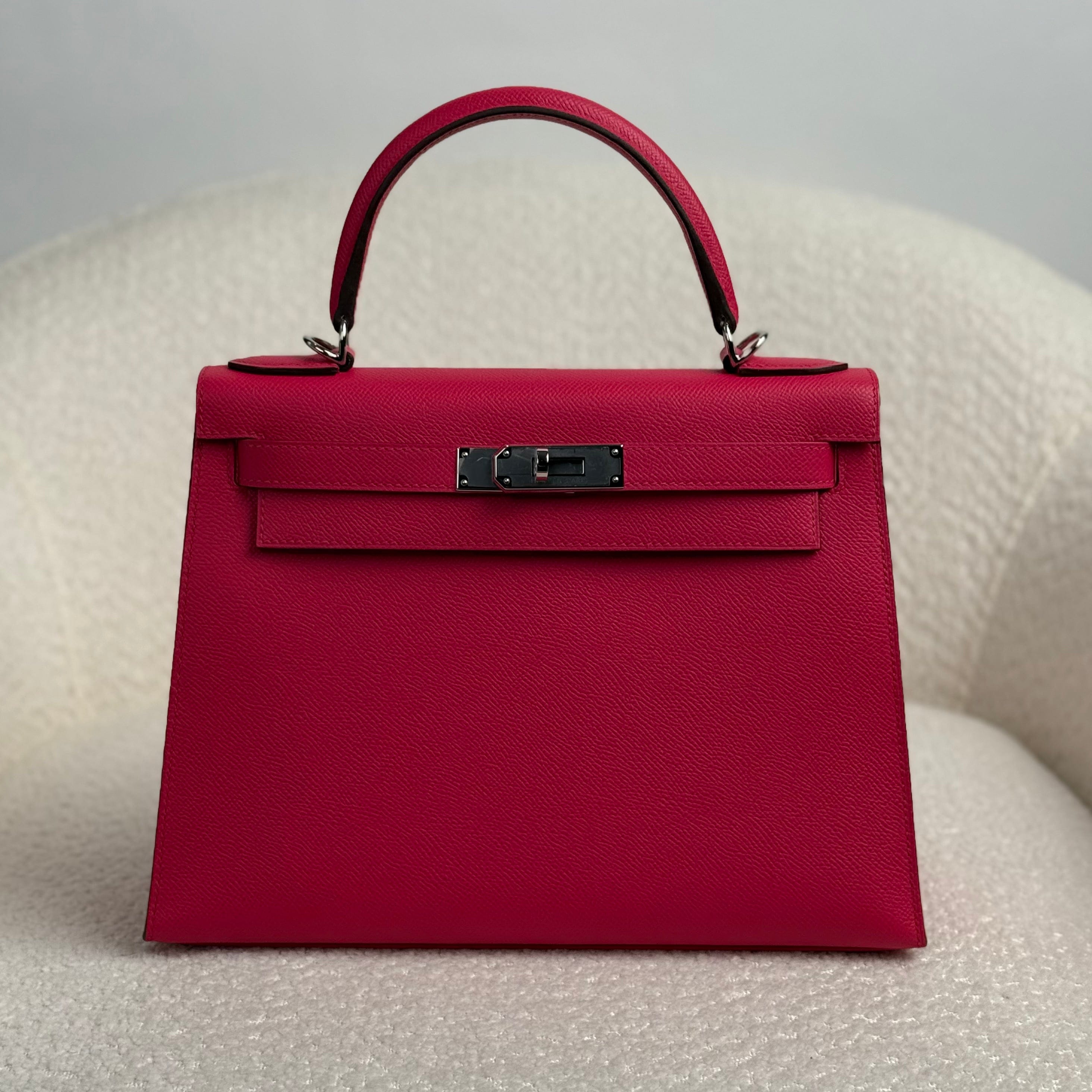 Hermès Rose Mexico Kelly Sellier 25 Epsom Palladium Hardware