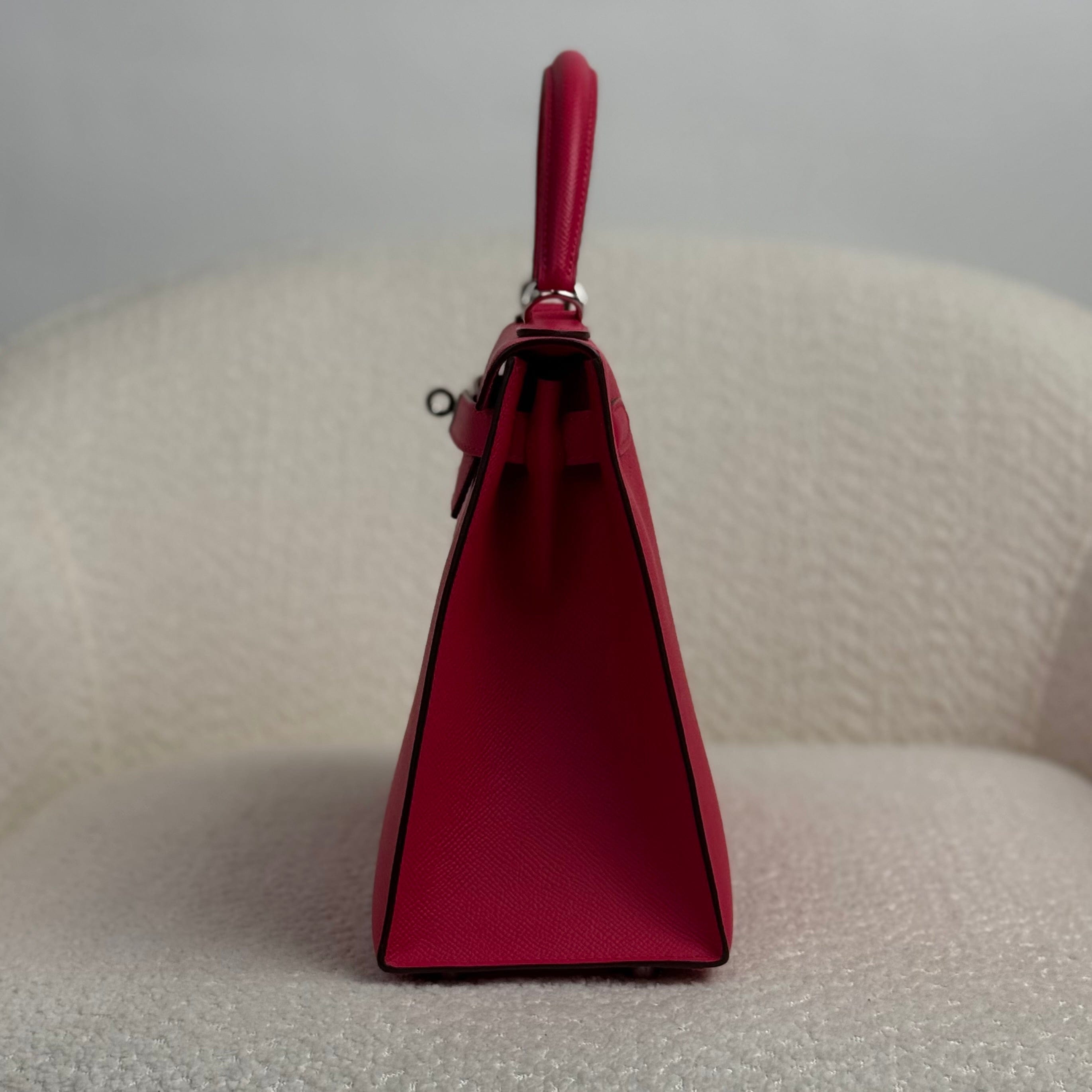 Hermès Rose Mexico Kelly Sellier 25 Epsom Palladium Hardware