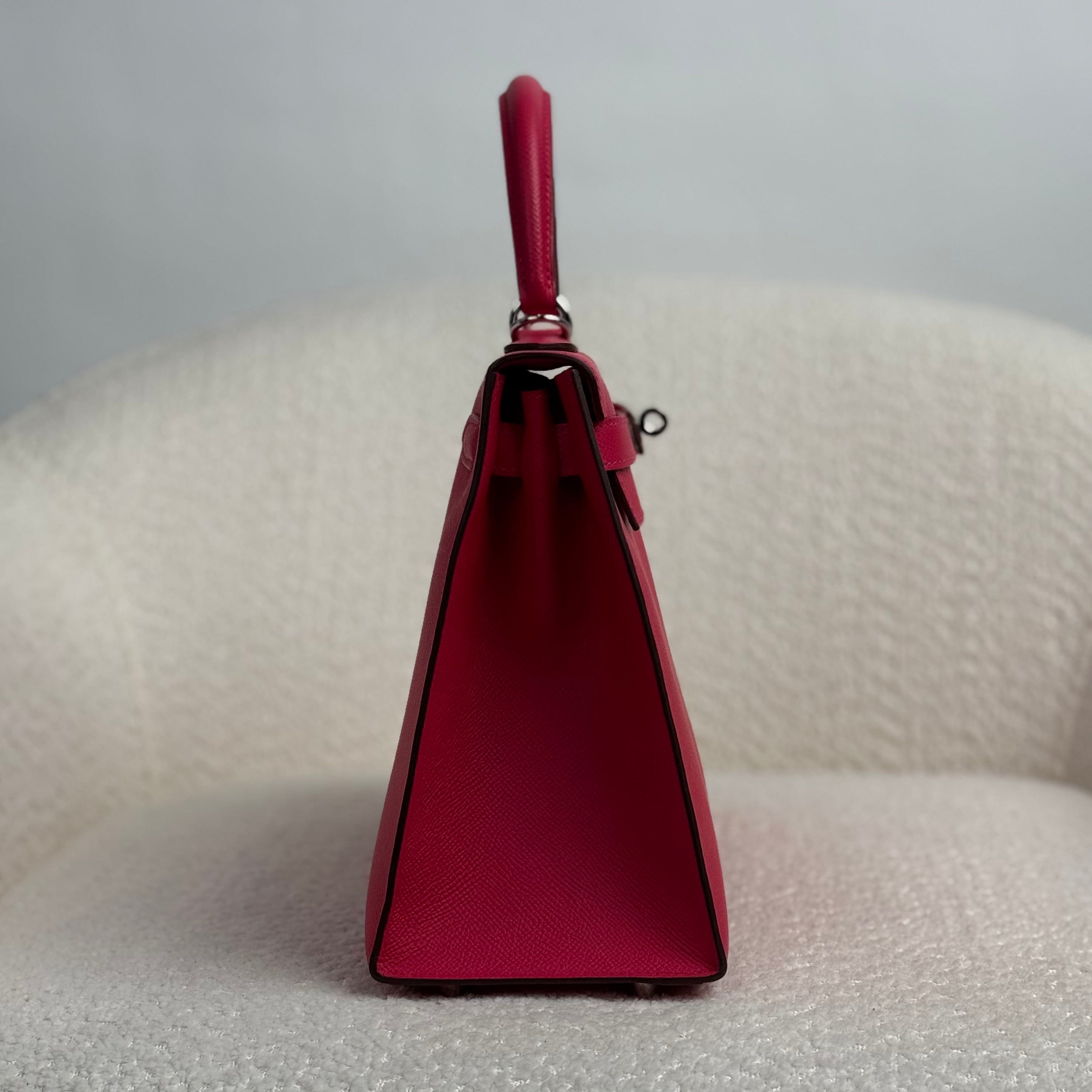 Hermès Rose Mexico Kelly Sellier 25 Epsom Palladium Hardware