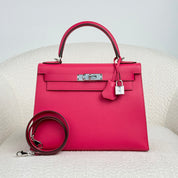 Hermès Rose Mexico Kelly Sellier 28 Epsom Palladium Hardware