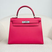 Hermès Rose Mexico Kelly Sellier 28 Epsom Palladium Hardware
