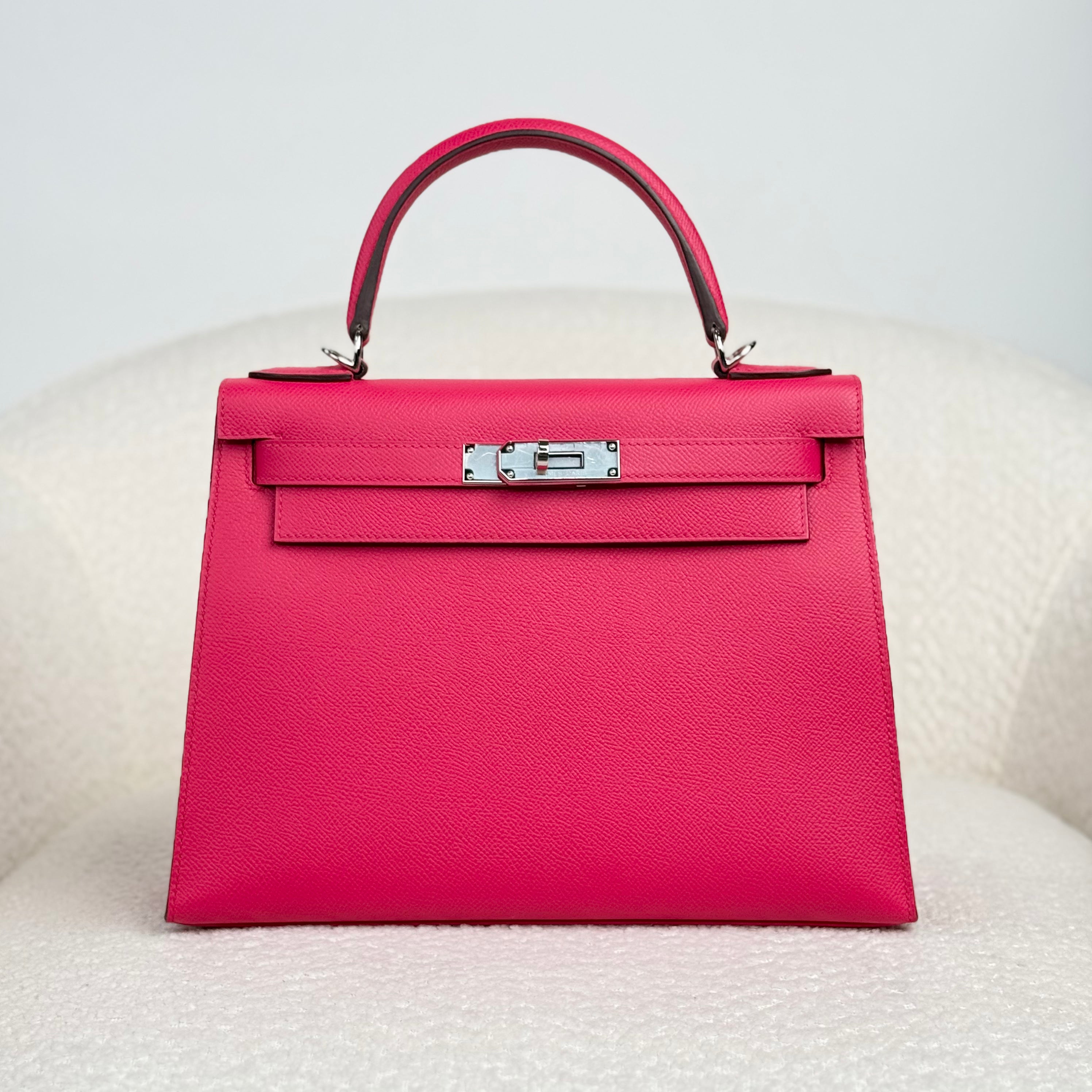 Hermès Rose Mexico Kelly Sellier 28 Epsom Palladium Hardware