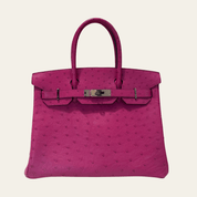 Hermès Rose Pourpre Birkin 30 Ostrich Palladium Hardware