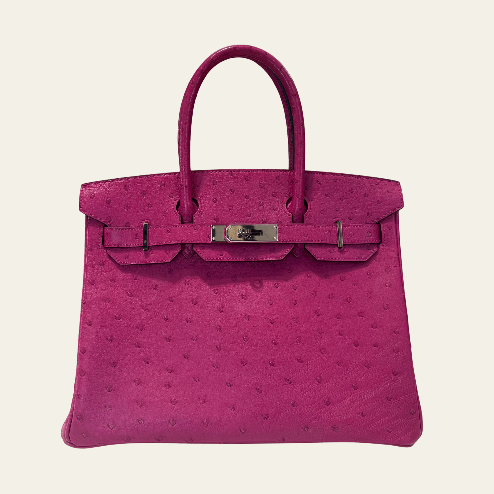Hermès Rose Pourpre Birkin 30 Ostrich Palladium Hardware