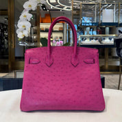 Hermès Rose Pourpre Birkin 30 Ostrich Palladium Hardware