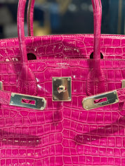 Hermès Rose Scheherazade Birkin 30 Crocodile Porosus Palladium Hardware
