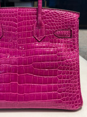 Hermès Rose Scheherazade Birkin 30 Crocodile Porosus Palladium Hardware