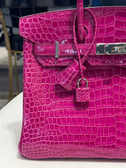 Hermès Rose Scheherazade Birkin 30 Crocodile Porosus Palladium Hardware