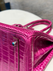 Hermès Rose Scheherazade Birkin 30 Crocodile Porosus Palladium Hardware