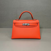Hermès Rose Texas Mini Kelly Sellier 20 Epsom Palladium Hardware