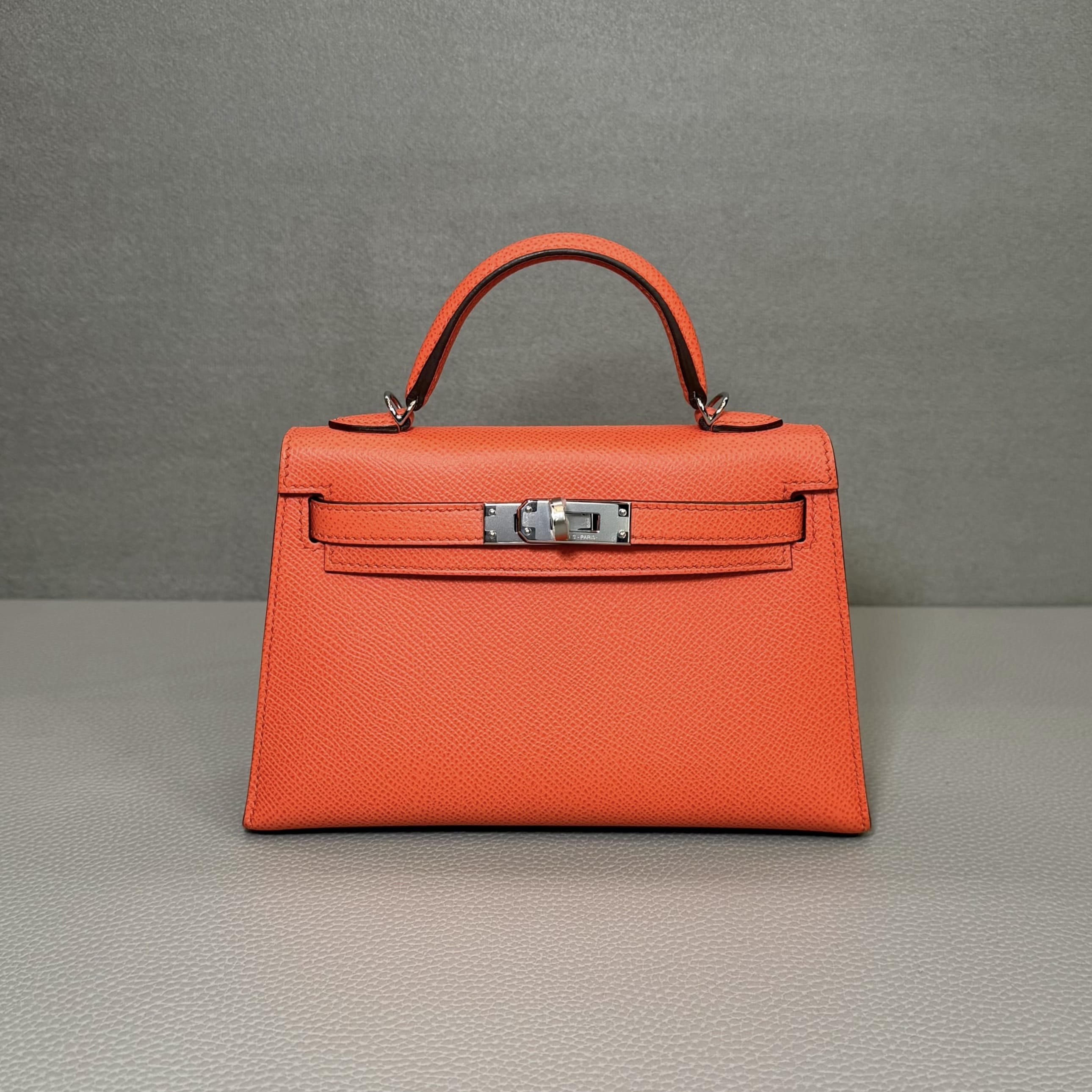 Hermès Rose Texas Mini Kelly Sellier 20 Epsom Palladium Hardware