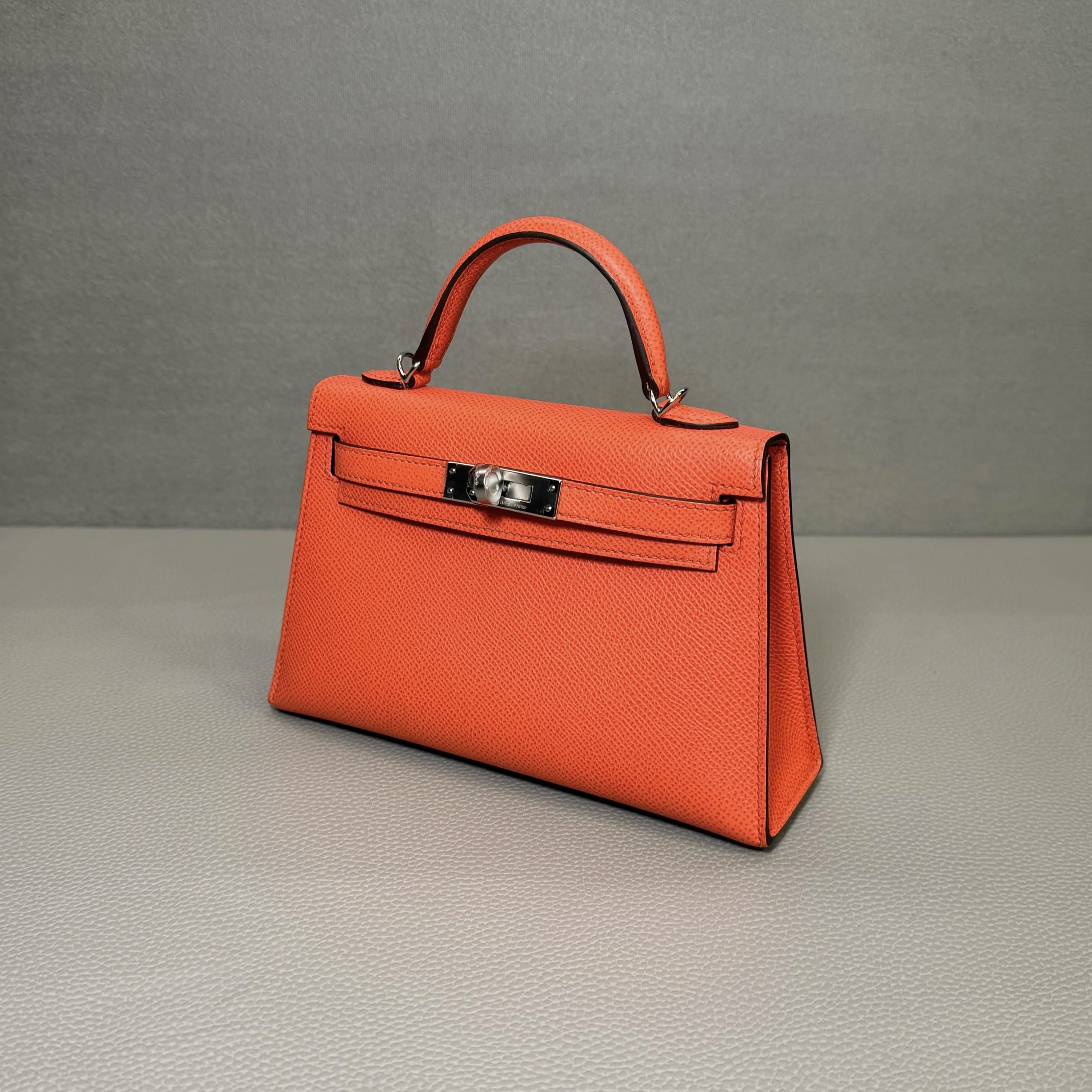 Hermès Rose Texas Mini Kelly Sellier 20 Epsom Palladium Hardware