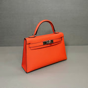 Hermès Rose Texas Mini Kelly Sellier 20 Epsom Palladium Hardware