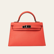 Hermès Rose Texas Mini Kelly Sellier 20 Epsom Palladium Hardware