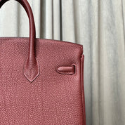 Hermès Rouge Birkin 25 Togo Palladium Hardware
