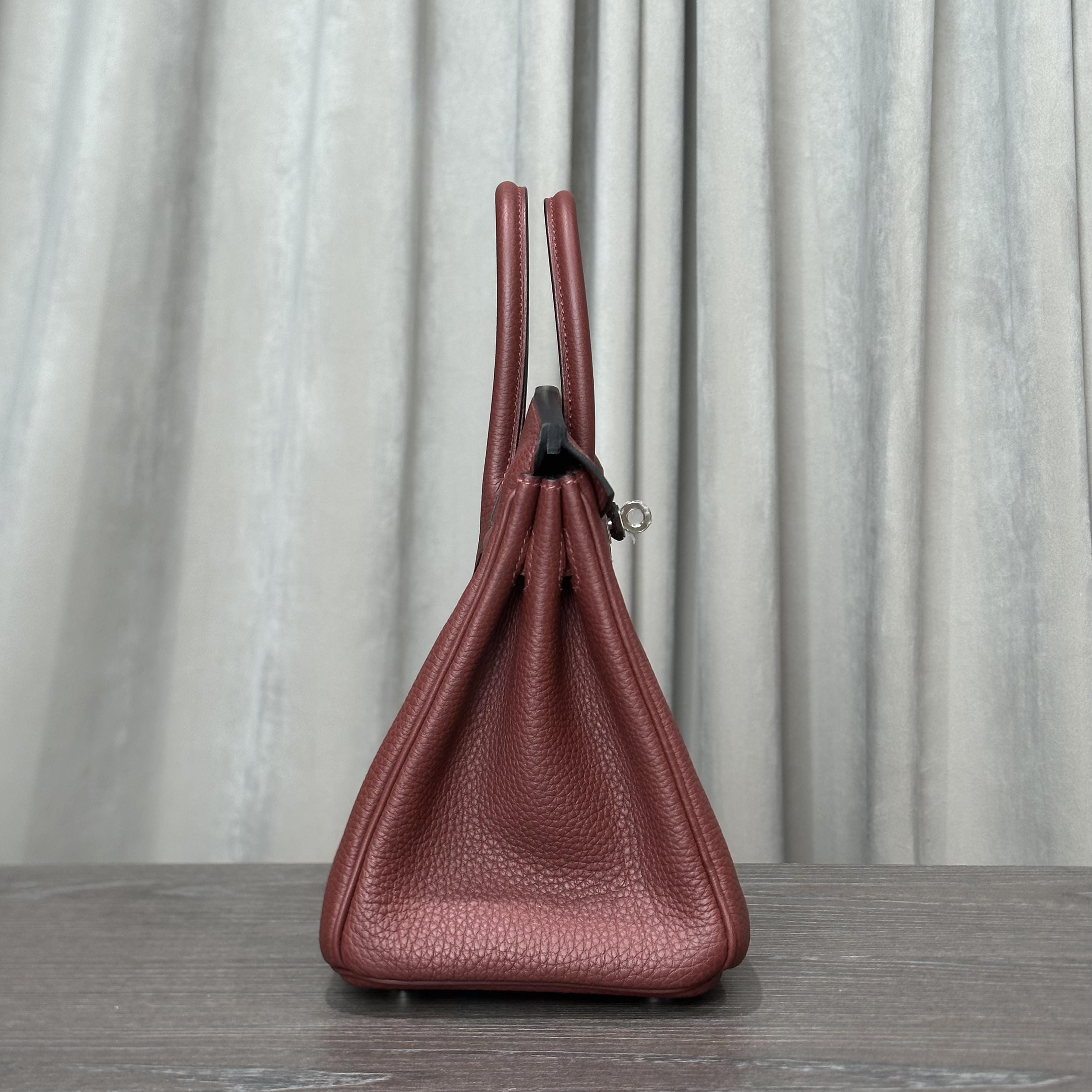 Hermès Rouge Birkin 25 Togo Palladium Hardware