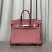 Hermès Rouge Birkin 25 Togo Palladium Hardware