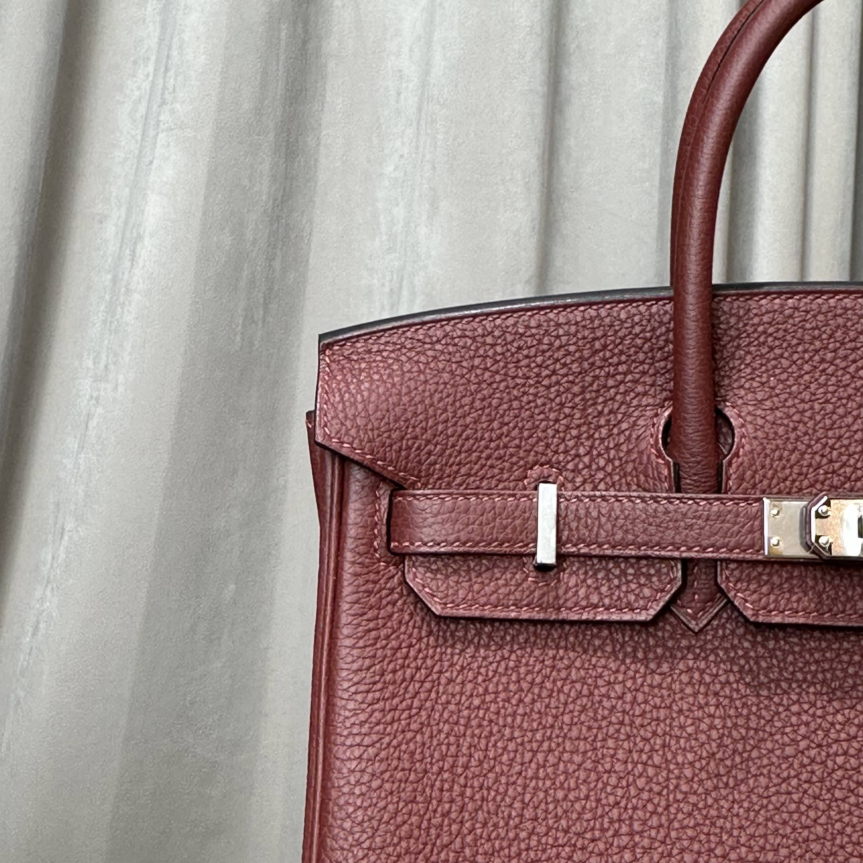 Hermès Rouge Birkin 25 Togo Palladium Hardware