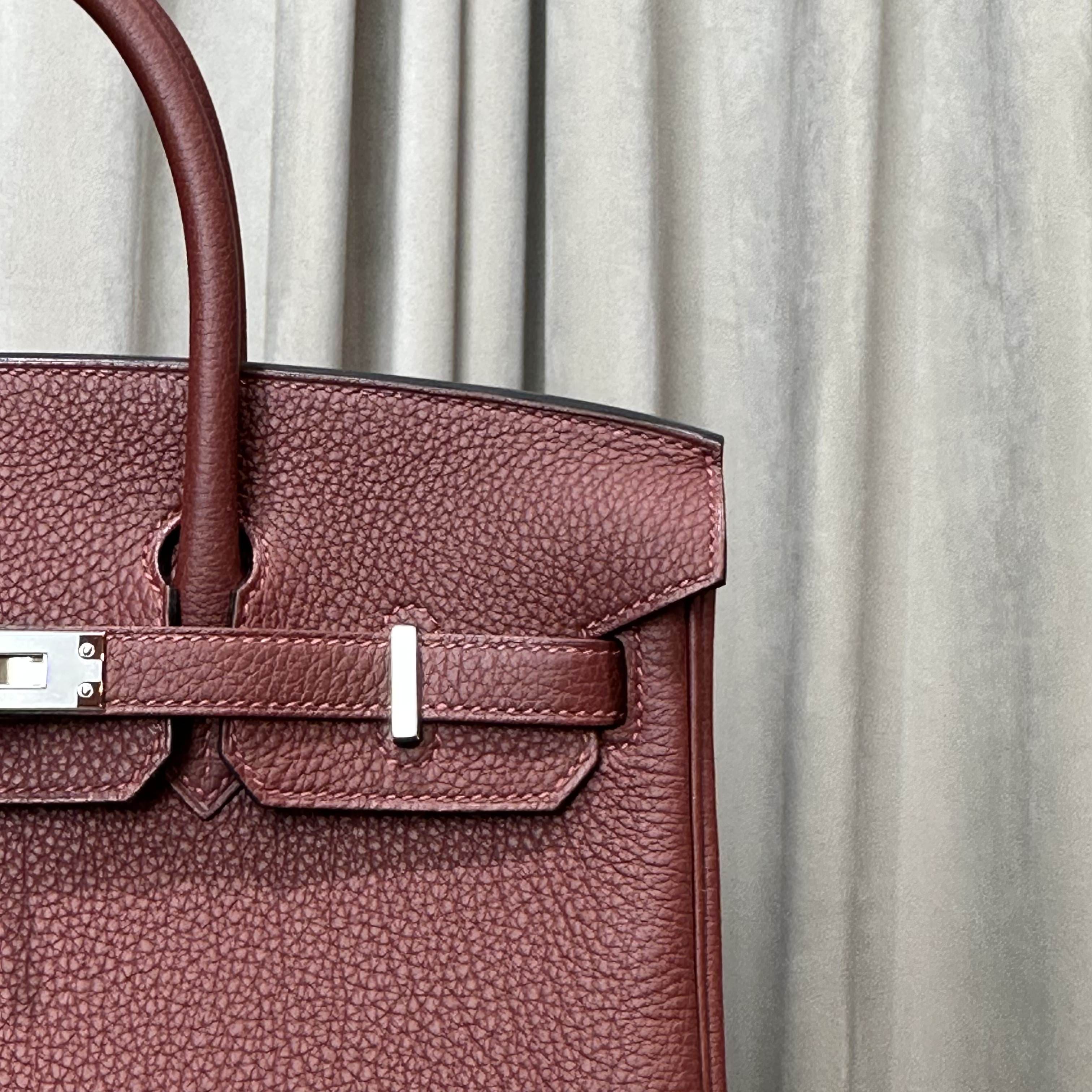 Hermès Rouge Birkin 25 Togo Palladium Hardware